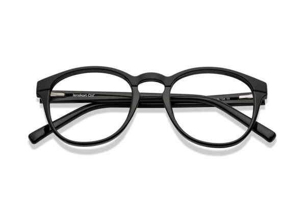 ⁦Black Full Rim Round Eyeglasses⁩ - الصورة ⁦2⁩