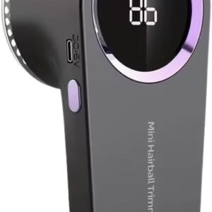 Portable Lint Remover, Digital Display, Rechargeable, 5.5cm x 15cm, Grey with Purple Ring Buy Online at Best Price in Egypt .