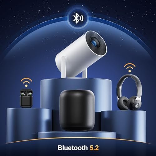 جهاز عرض صغير يدعم دقة 4K وFHD بنظام أندرويد 11 مع واي فاي 6 مزدوج النطاق وبلوتوث 5.2، جهاز عرض سينما منزلي/ جهاز عرض خارجي للموبايل، جهاز عرض ذكي للفيديو مع قدرة دوران 180 درجة وتعديل تلقائي Amazon.eg - الصورة 4
