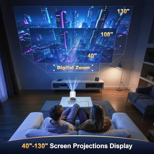 جهاز عرض صغير يدعم دقة 4K وFHD بنظام أندرويد 11 مع واي فاي 6 مزدوج النطاق وبلوتوث 5.2، جهاز عرض سينما منزلي/ جهاز عرض خارجي للموبايل، جهاز عرض ذكي للفيديو مع قدرة دوران 180 درجة وتعديل تلقائي Amazon.eg - الصورة 6