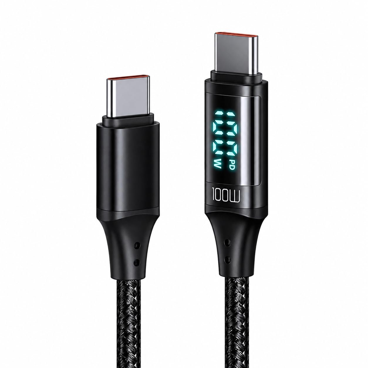 Mcdodou Digital HD 100W PD Fast Charge Type-C to Type-C Cable | LED Power Display, 5A Current, Braided Design, USB-C to USB-C, 1.2m Length Buy Online at Best Price in Egypt .