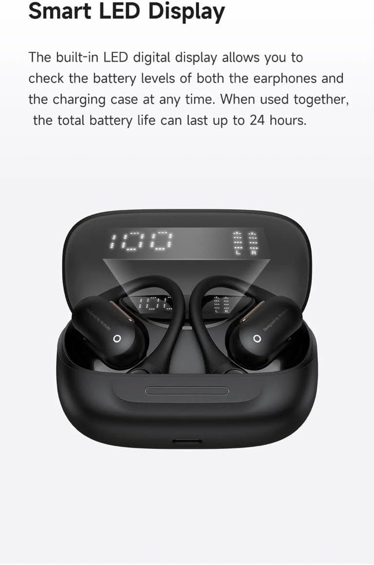 Mcdodou Open-Ear True Wireless Earbuds with LED Display, White | 24H Playtime, No Sound Leak, IP54 Waterproof, USB-C Charging, Over-Ear Hook Design Buy Online at Best Price in Egypt . - الصورة 7