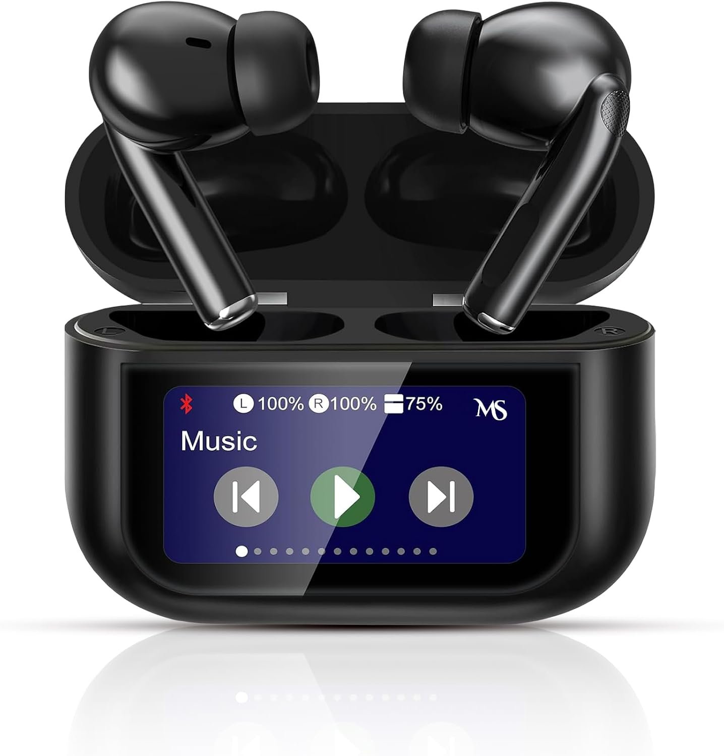 Market Stylez A9 Pro Touchscreen Bluetooth Headphones - Noise Cancelling, Rechargeable, Wireless & Smart Touch Control (White) Buy Online at Best Price in Egypt . - الصورة 2