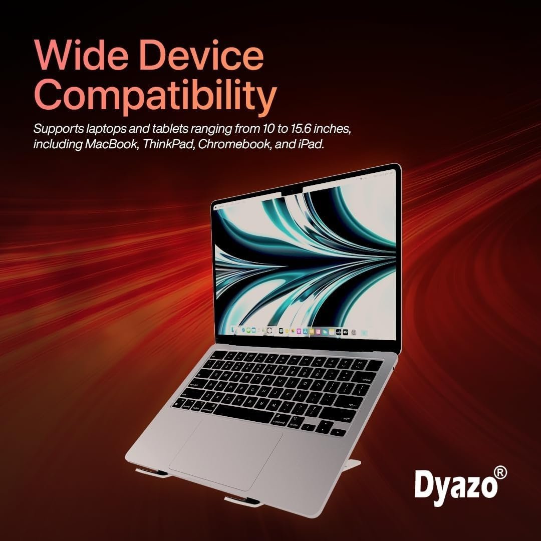 Dyazo Adjustable Laptop Stand, Portable Aluminum Laptop Holder Adjustable Height Laptop Stand for Desk, Notebook Stand for MacBook Pro/Air, HP, Lenovo, Sony, Dell, 10-15.6” Laptops, Tablet Buy Online at Best Price in Egypt . - الصورة 6