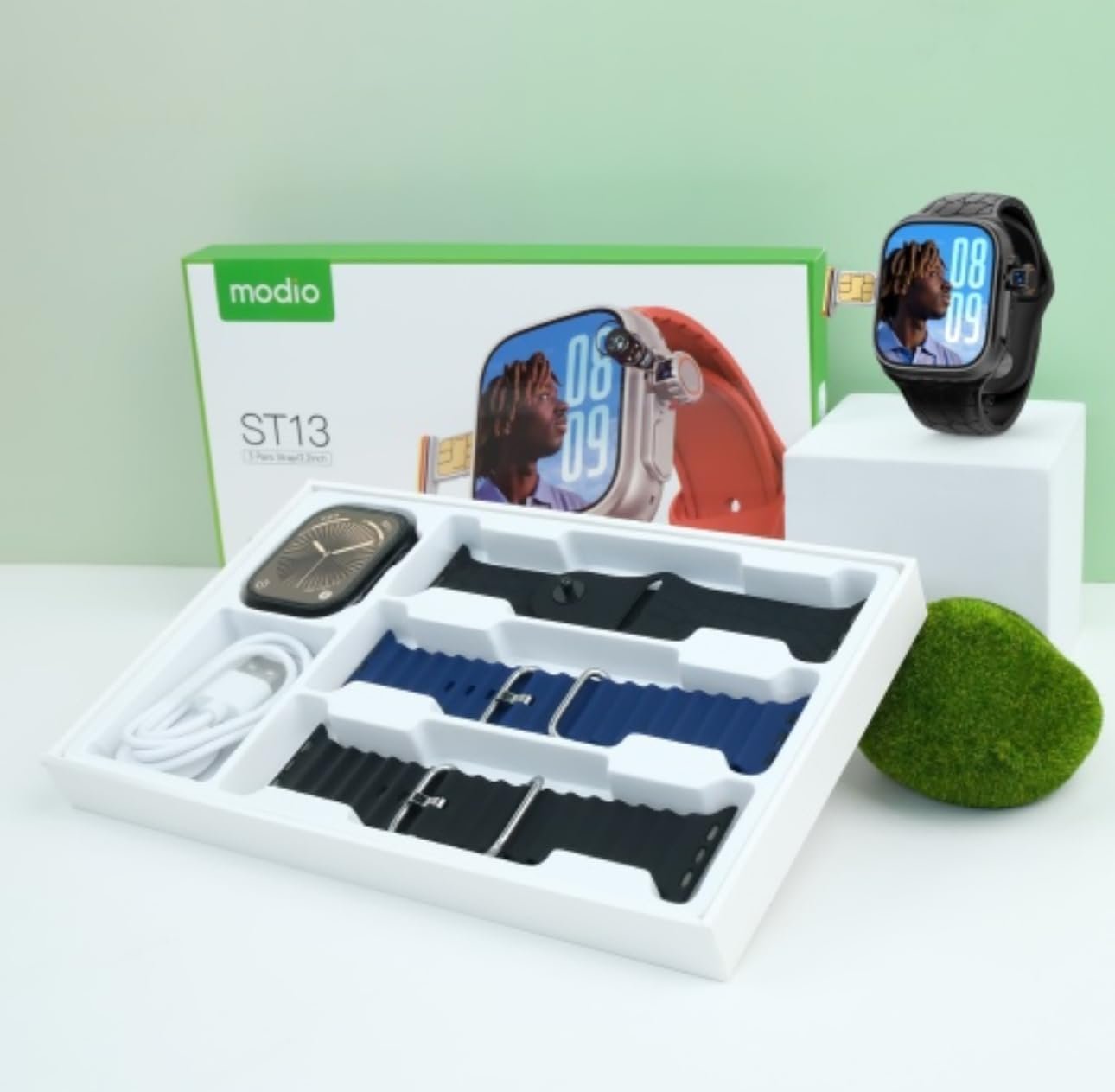 Modio ST-13 Ultra An advanced smart watch with 64GB memory, 4GB RAM, a built-in 180-degree rotating camera, and SIM support for an unprecedented comprehensive experience. Orange Buy Online at Best Price in Egypt - Souq is now Amazon.eg - الصورة 2