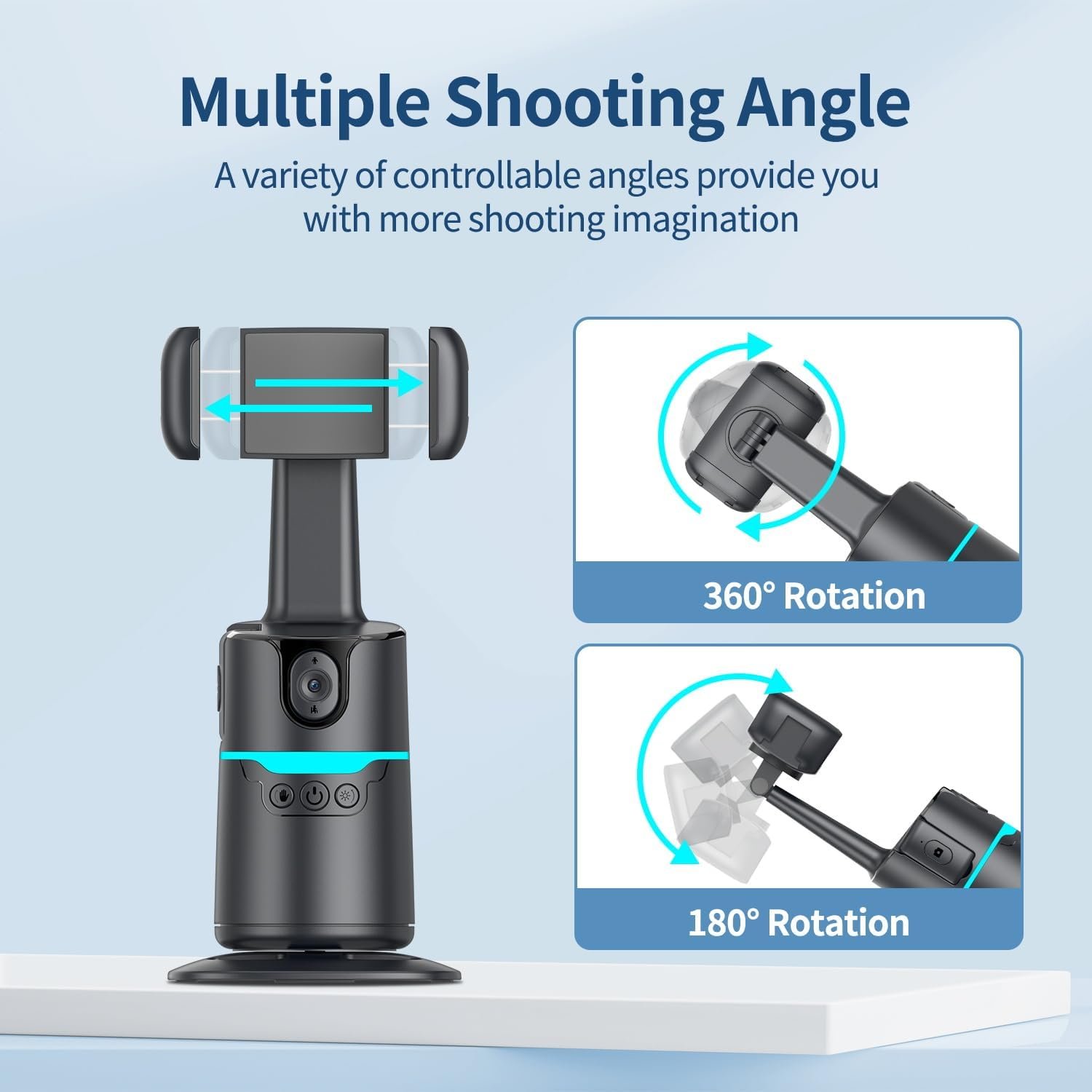 TOALLIN Auto Face Tracking Phone Holder & Tripod, Smart Shooting Gimbal | Remote Control, 360° Rotation Phone Stand for Video Recording Live Streaming Vlogging Buy Online at Best Price in Egypt - الصورة 6