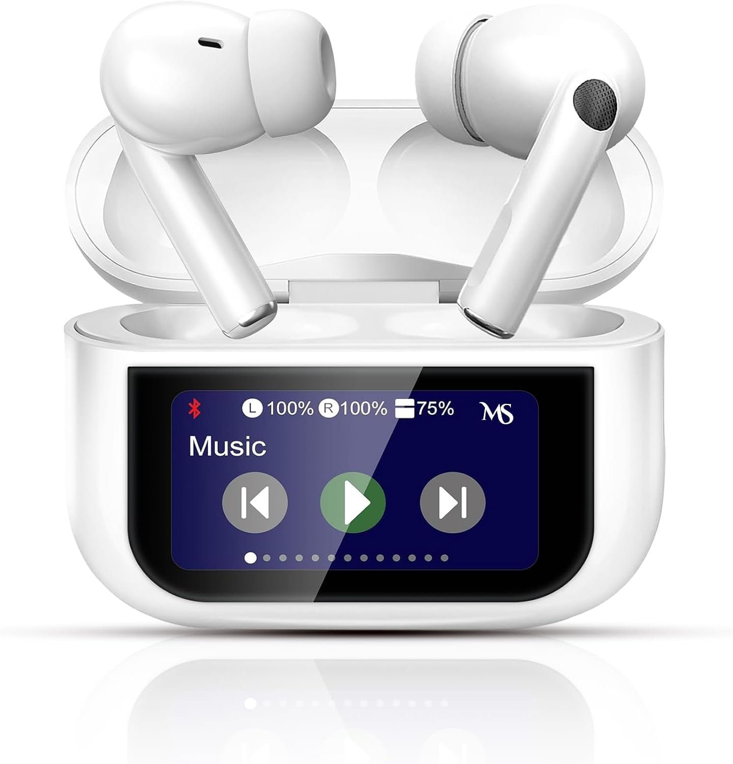 Market Stylez A9 Pro Touchscreen Bluetooth Headphones - Noise Cancelling, Rechargeable, Wireless & Smart Touch Control (White) Buy Online at Best Price in Egypt .