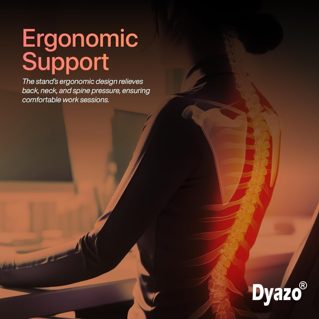 Dyazo Adjustable Laptop Stand, Portable Aluminum Laptop Holder Adjustable Height Laptop Stand for Desk, Notebook Stand for MacBook Pro/Air, HP, Lenovo, Sony, Dell, 10-15.6” Laptops, Tablet Buy Online at Best Price in Egypt . - الصورة 7
