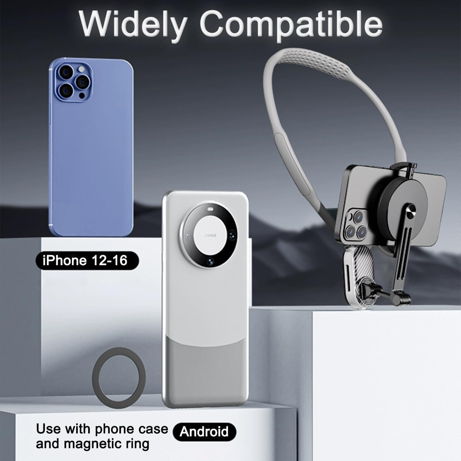 Neck-Mounted Phone Holder with Magnetic Quick Release, 360° | Aviation Grade Alloy, 16 Magnets, First-Person View, Removable Adapter, Hands-Free Recording Buy Online at Best Price in Egypt . - الصورة 8