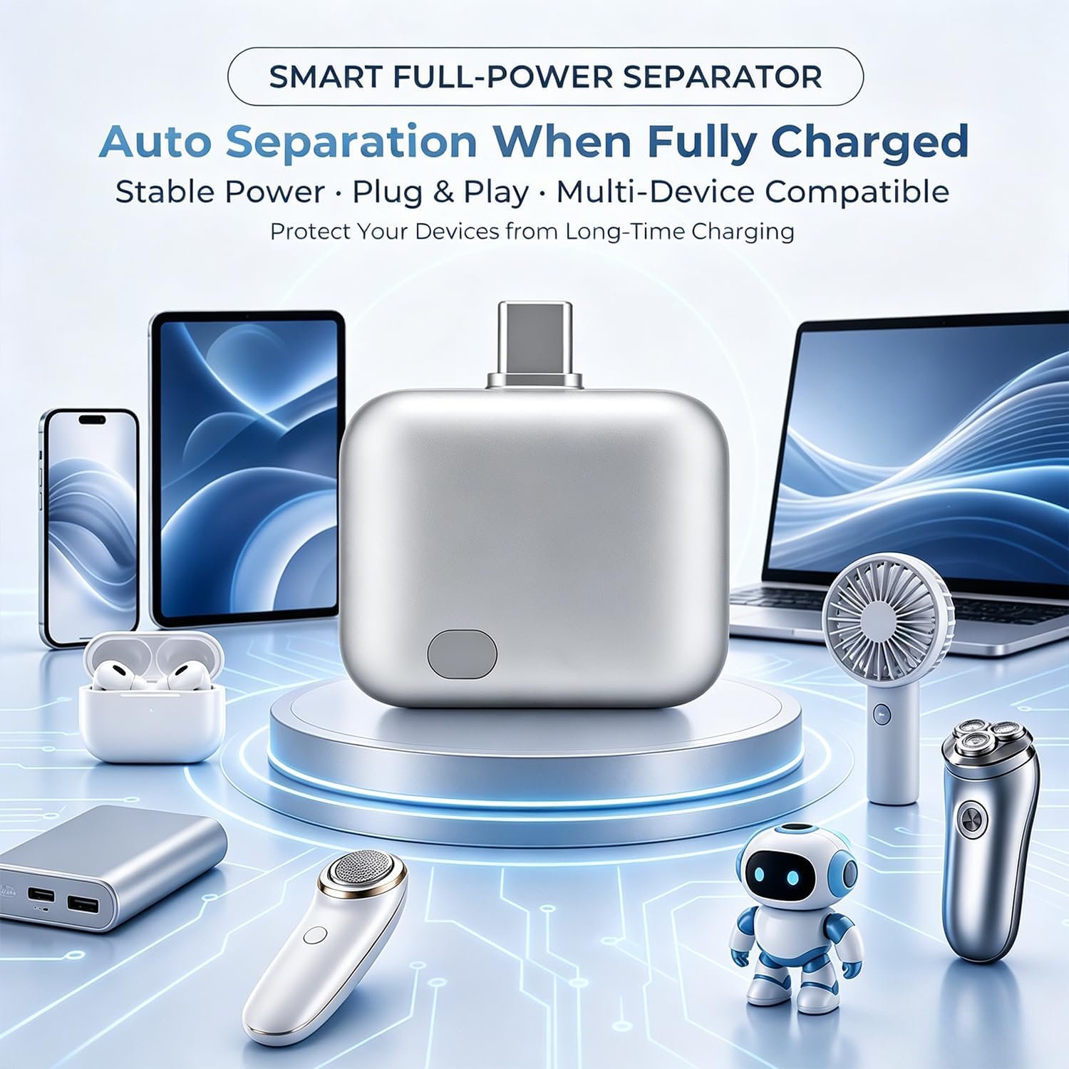 Hexibii & KUWAJIA 140W USB-C Charging Adapter Separator, Physical Disconnect for Overcharge Prevention, Smart Auto Stops Charging When Full, Type-C Compatible with iPhone 17/16/15, Laptops, Tablets Buy Online at Best Price in Egypt . - الصورة 4