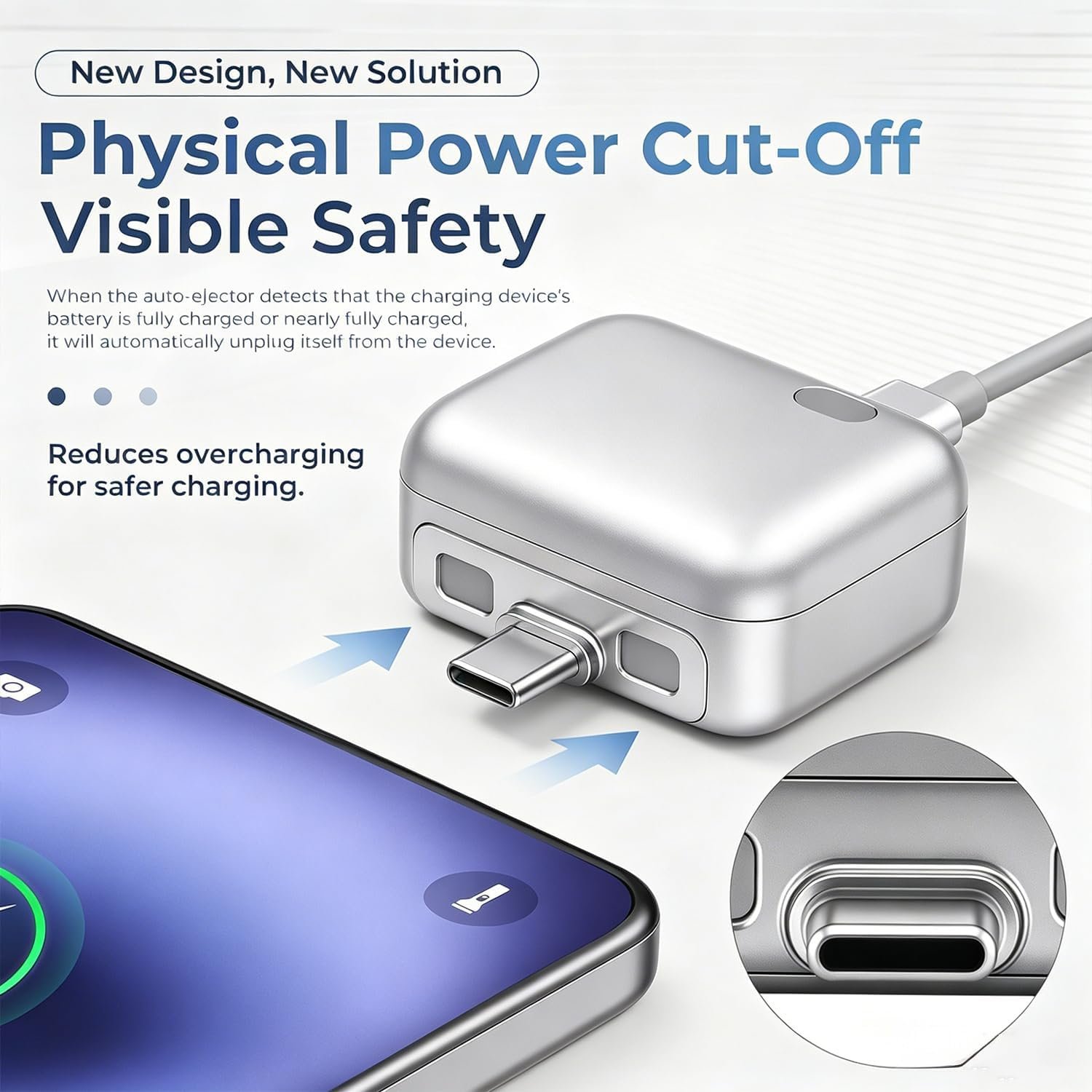 Hexibii & KUWAJIA 140W USB-C Charging Adapter Separator, Physical Disconnect for Overcharge Prevention, Smart Auto Stops Charging When Full, Type-C Compatible with iPhone 17/16/15, Laptops, Tablets Buy Online at Best Price in Egypt . - الصورة 2