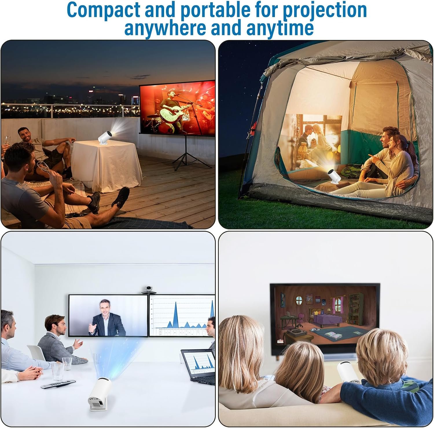 Mini Projector with Android 11, Mini Video Projector HY300 200ANSI 8000 Lumens, 4K WiFi 5G Bluetooth 5.0 Projector, 180° Cinema Projector Can Rotate for TV Stick Buy Online at Best Price in Egypt . - الصورة 8