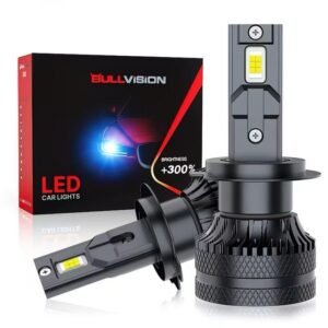 Bullvision H7 LED Car Bulbs, Increased Lighting +300% | Fast heat dissipation, 12000 rpm fan, high and low light, silent turbo fan, efficient cooling Buy Online at Best Price in Egypt