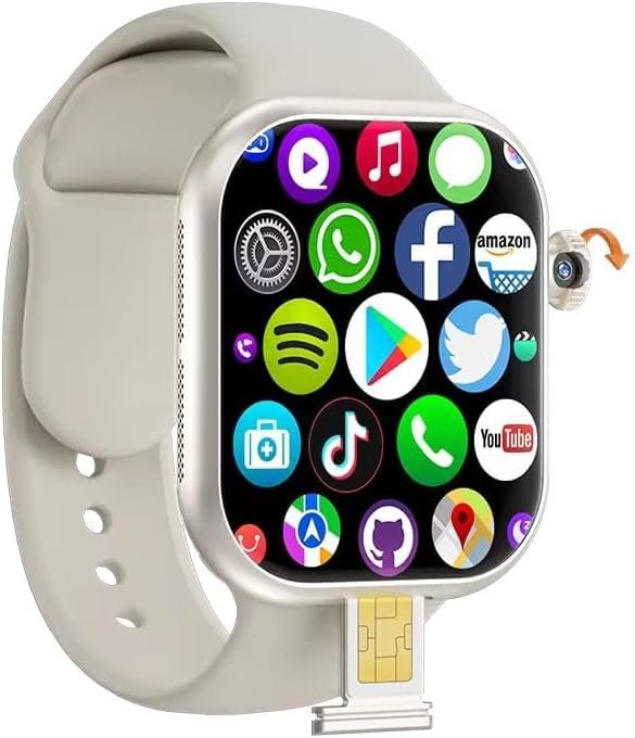 Telzeal TC42 5G AMOLED Smart Watch with SIM and Built-in Camera Enjoy an Integrated Experience with HD AMOLED Display and Independent SIM Calling Hidden Camera in Side Button, 64GB Space 4GB RAM Buy Online at Best Price in Egypt .