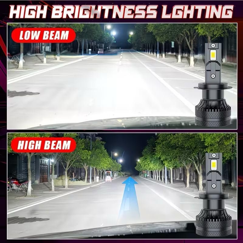 Bullvision H7 LED Car Bulbs, Increased Lighting +300% | Fast heat dissipation, 12000 rpm fan, high and low light, silent turbo fan, efficient cooling Buy Online at Best Price in Egypt - الصورة 5