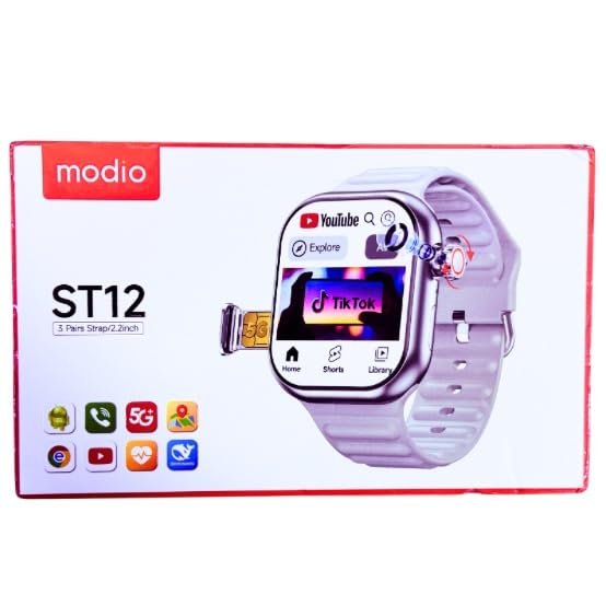 modio ST12 Smart Watch with SIM and Built-in Camera Enjoy an Integrated Experience with HD AMOLED Display and Independent SIM Calling Hidden Camera in Side Button, 64GB Space 4GB RAM Buy Online at Best Price in Egypt . - الصورة 3