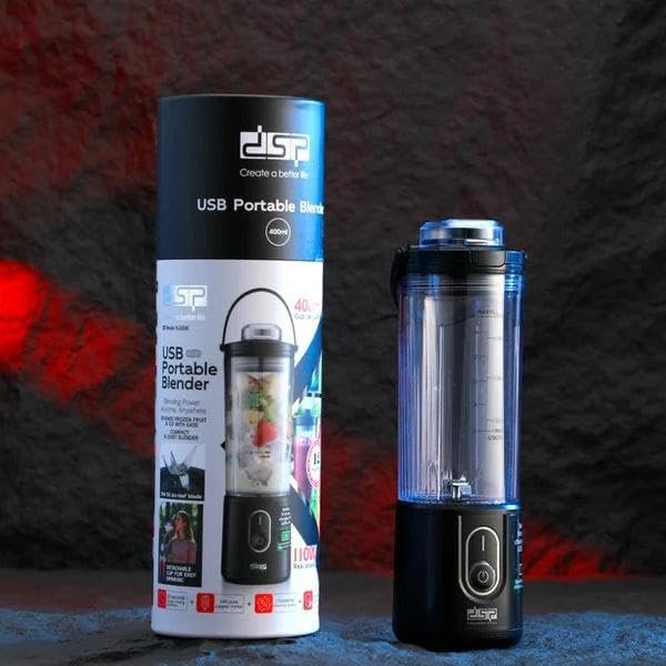 DSP USB Portable Blender KJ2206, 400ml, 110W | 17000 RPM Motor, USB Rechargeable, Food-Grade Material, 6-Leaf SS Blade, Home & Travel Use Buy Online at Best Price in Egypt . - الصورة 4