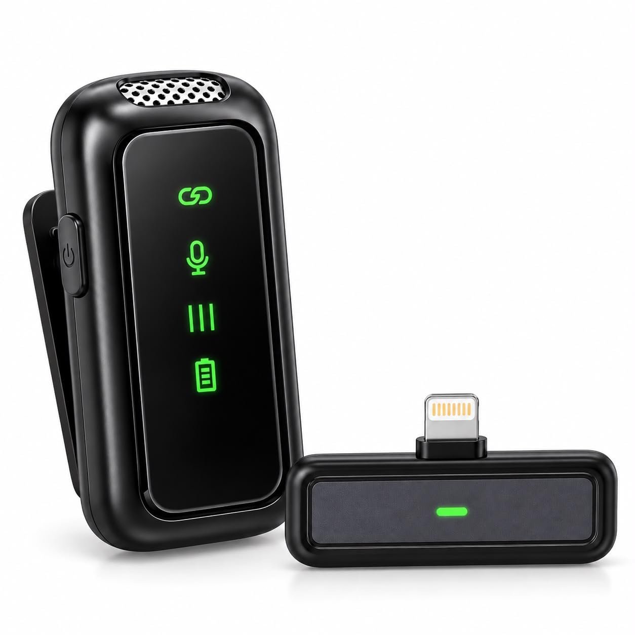 Green 2 in 1 WAP Clip-On Wireless Microphone compatible with Lightning | 2.4G Stable Transmission, Plug & Play, Crystal Clear Sound, Compact & Lightweight, 1 Year Guarantee Buy Online at Best Price in Egypt . - الصورة 7