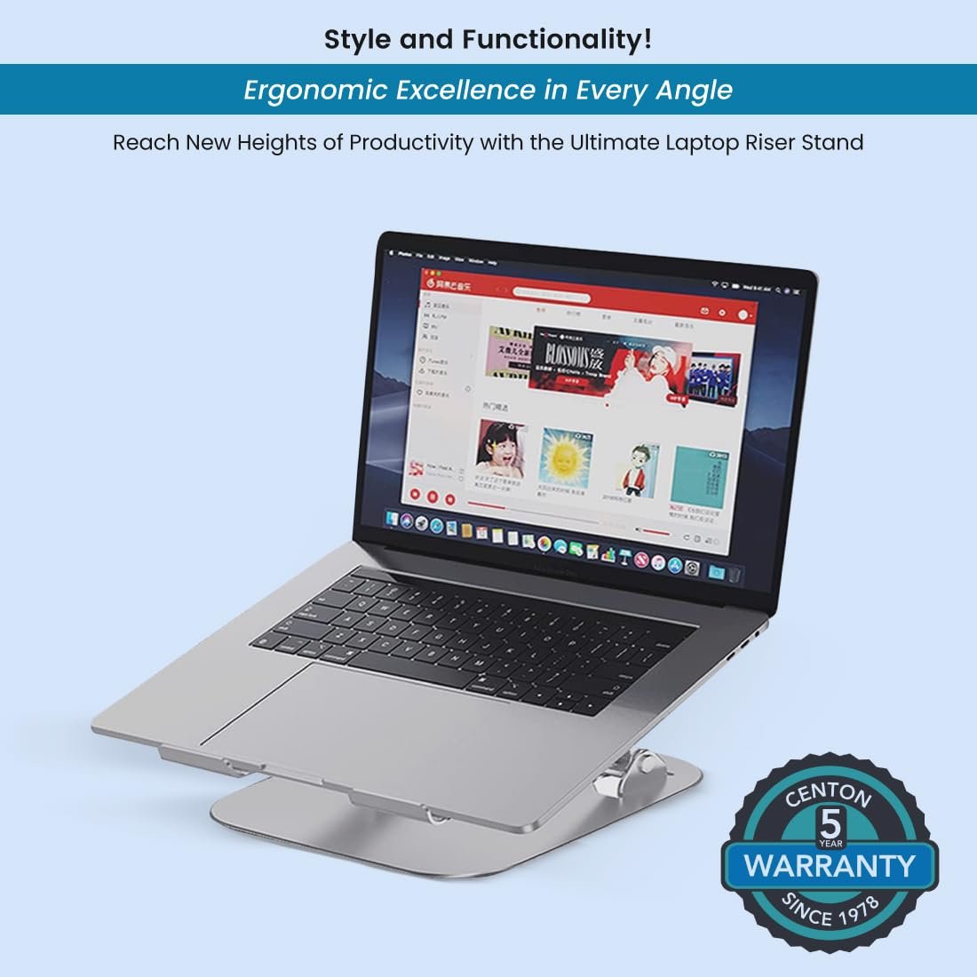 OTM Essentials Aluminum Adjustable Laptop Riser Stand, Buy Online at Best Price in Egypt - الصورة 5