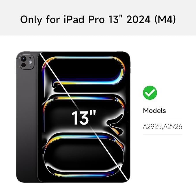nimine Rotatable Case for iPad Pro 13 inch 2024 (M4),Detachable Magnetic Design,360° Rotating,Adjustable Stand,Pen Holder,Auto Sleep/Wake,Black Buy Online at Best Price in Egypt . - الصورة 6