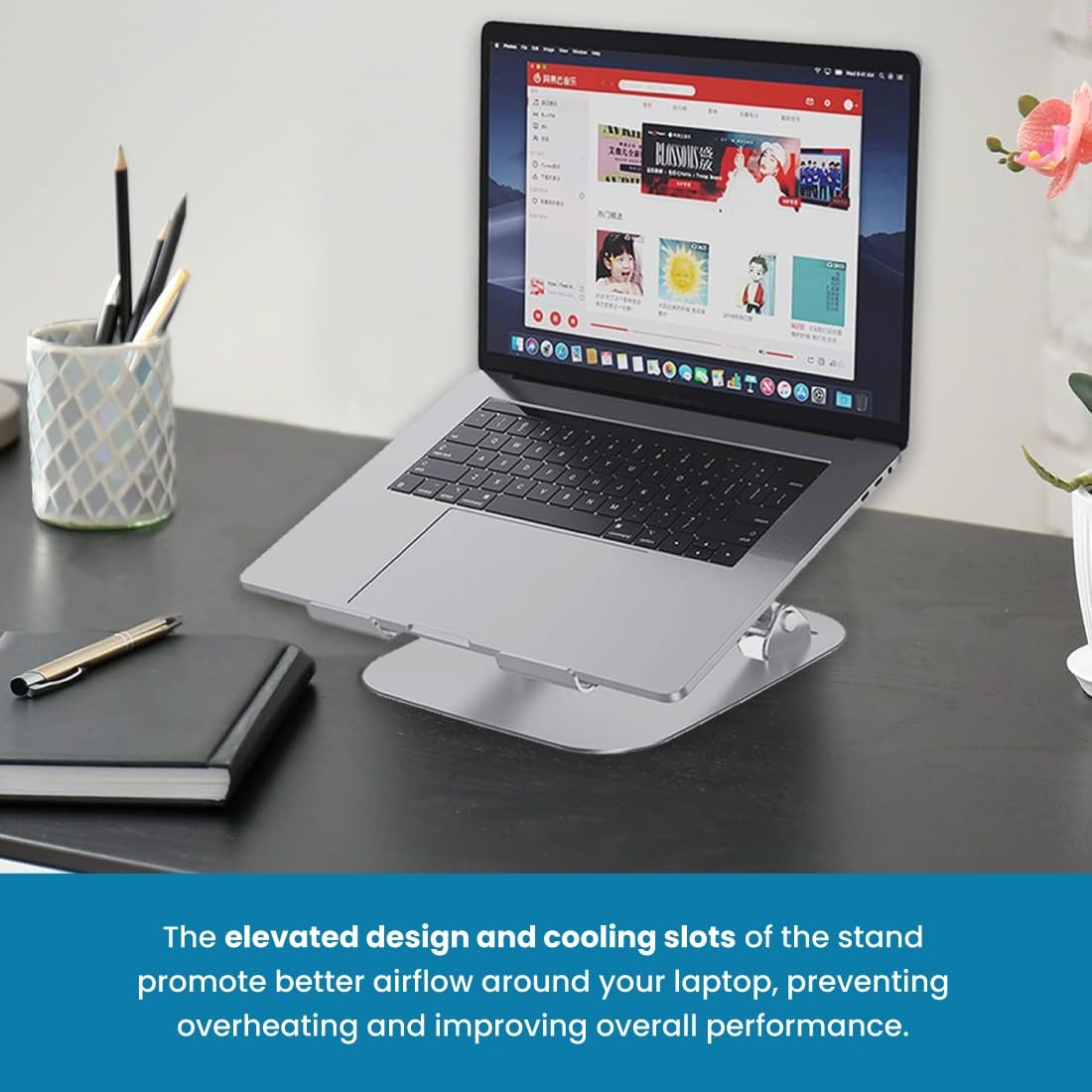OTM Essentials Aluminum Adjustable Laptop Riser Stand, Buy Online at Best Price in Egypt - الصورة 3