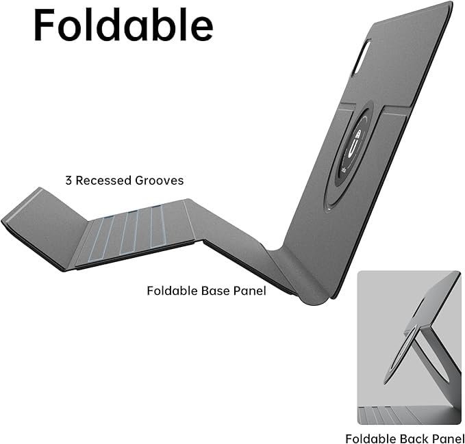 nimine Rotatable Case for iPad Pro 13 inch 2024 (M4),Detachable Magnetic Design,360° Rotating,Adjustable Stand,Pen Holder,Auto Sleep/Wake,Black Buy Online at Best Price in Egypt . - الصورة 7