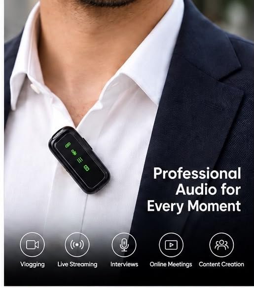 Green 2 in 1 WAP Clip-On Wireless Microphone compatible with Lightning | 2.4G Stable Transmission, Plug & Play, Crystal Clear Sound, Compact & Lightweight, 1 Year Guarantee Buy Online at Best Price in Egypt . - الصورة 9
